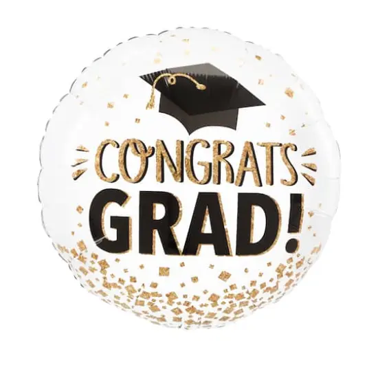 28" Congrats Grad Glitter Foil Balloon {1}
