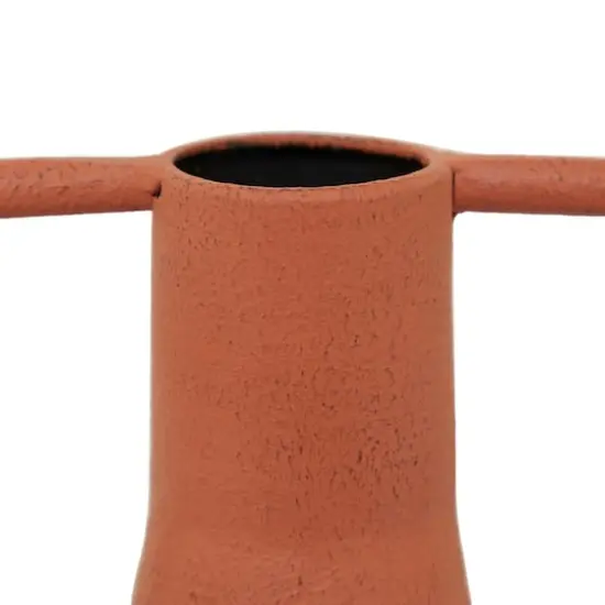 Orange Metal Vase with Handles Set of 2 12", 14" {6}
