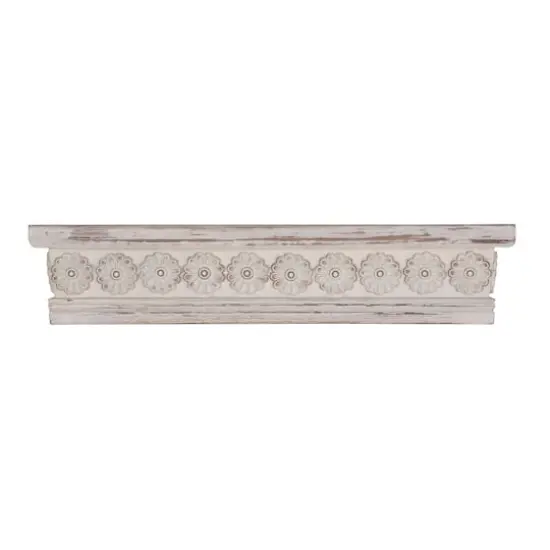 White Chinese fir wood Vintage Wall Shelf, 6" x 28" x 5" {3}