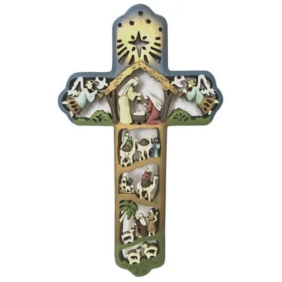 Santa's Workshop 12" Nativity Cross {1}