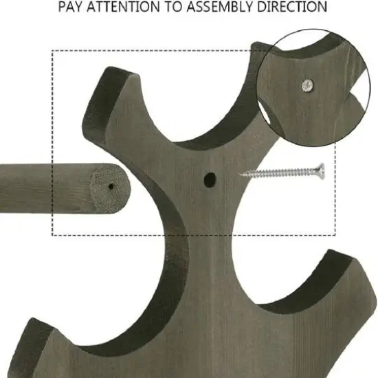 NEX&trade; 16" Countertop 6-Bottle Wood Wine Rack Rustic Gray {5}