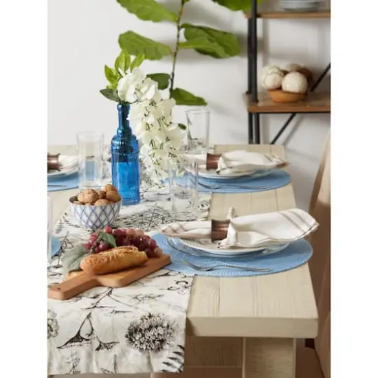 DII&reg; Woven Round Placemats, 6ct. Light Blue {6}