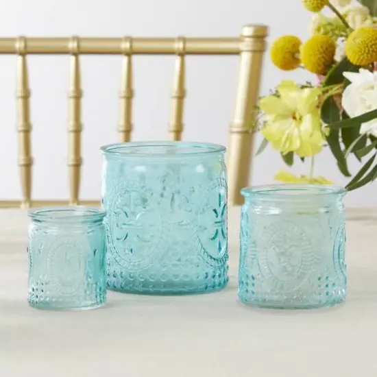 Kate Aspen&reg; Nesting Vintage Blue Glass Tea Light Holder, 3ct. {6}