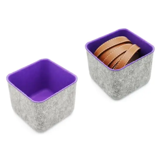 Welaxy Felt 2 Piece Storage Cubes Purple {6}