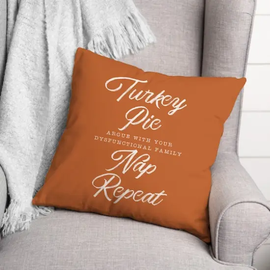Turkey Pie Nap Repeat 18" x 18" Indoor / Outdoor Pillow {3}