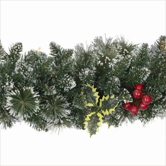 9ft. Pre-Lit Snowy Silverton Pine Garland {6}