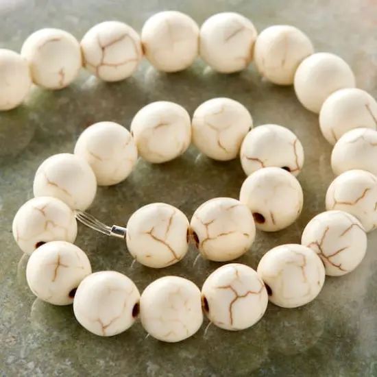 White Crackle Dyed Howlite Round Beads, 8mm by Bead Landing&trade; {3}