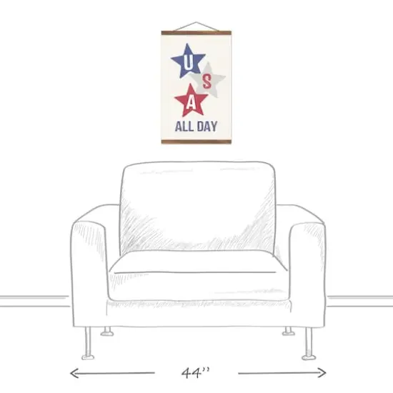 USA All Day Teak Hanging Canvas {4}