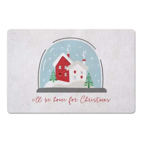 Home Christmas Snowglobe Floor Mat {1}