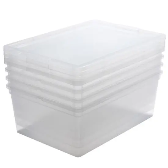 Simplify Clear Stackable Storage Bins with Lids, 4ct. {1}