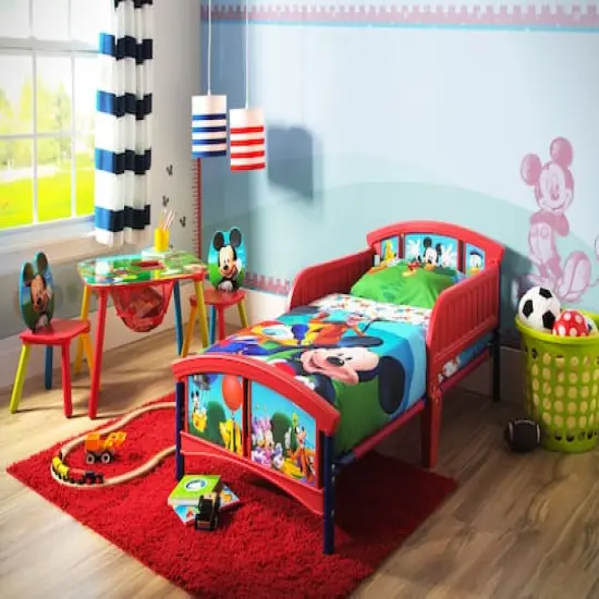 Disney&reg; Mickey Mouse Plastic Toddler Bed {3}