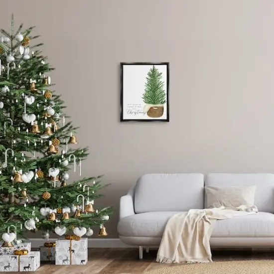 Stupell Industries All Hearts Home For Christmas Phrase Floater Canvas Wall Art Black {3}