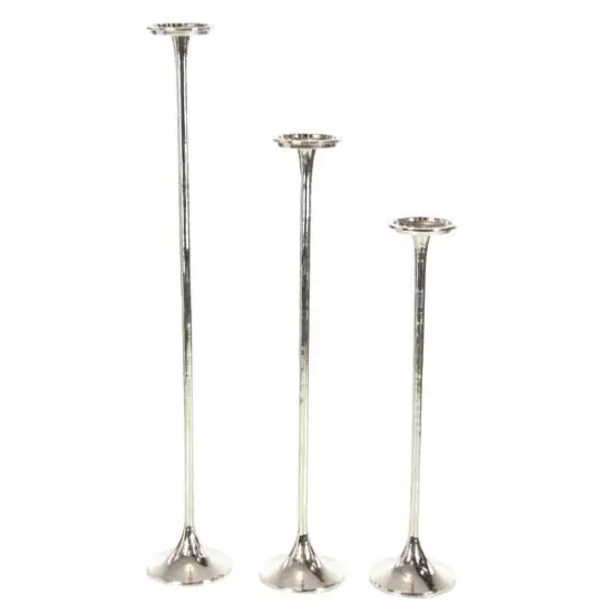 Aluminum Modern Candle Holder Set Silver {9}