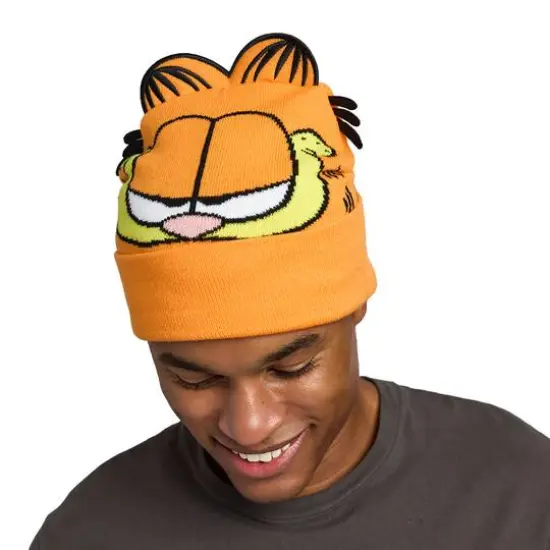 Garfield Face Beanie with 3D Ears {4}