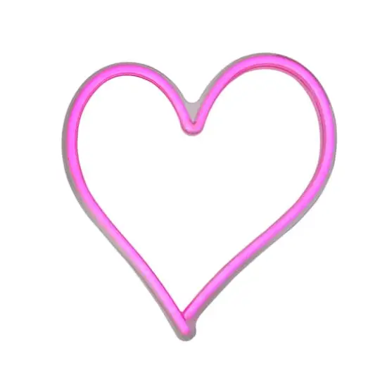 13.5" Neon Pink LED Heart Silhouette Sign {1}