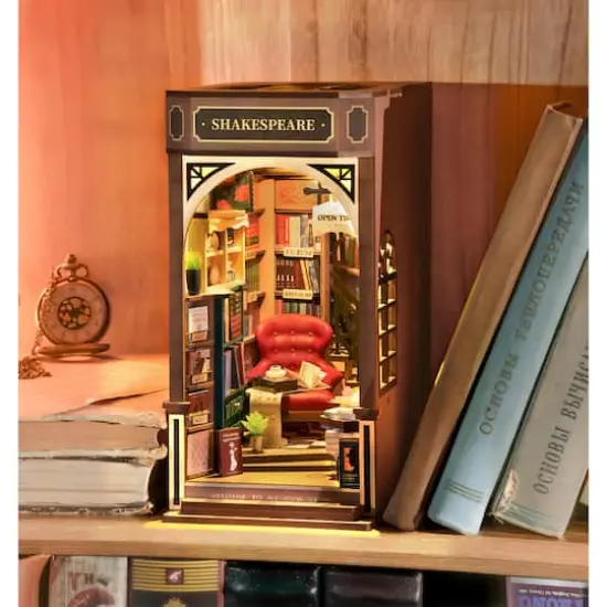 Rolife Bookstore Book Nook Shelf Insert DIY Miniature Kit {8}