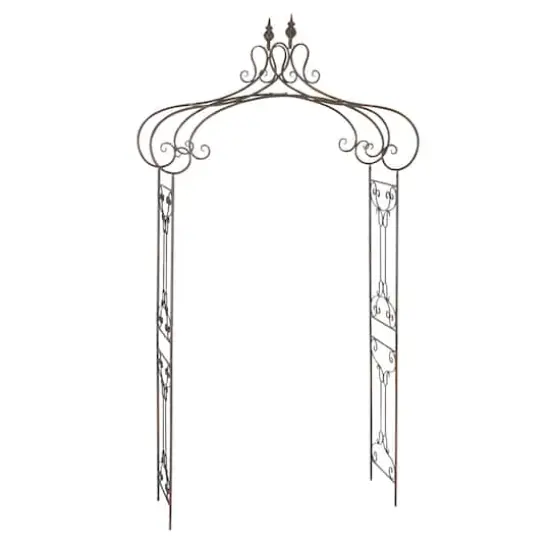 8ft. Black Iron Traditional Garden Archway Arbor {1}