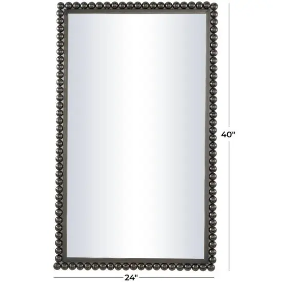 CosmoLiving by Cosmopolitan 40" Beaded Metal Wall Mirror Black {6}