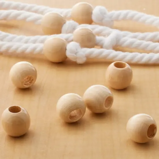 Natural Wood Round Beads by Loops & Threads&reg;, 16mm {4}
