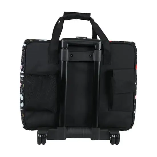 Everything Mary Black Floral Teacher Rolling Tote {5}