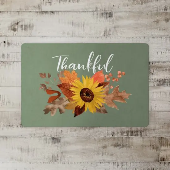 Thankful Fall Sunflower Floor Mat {3}