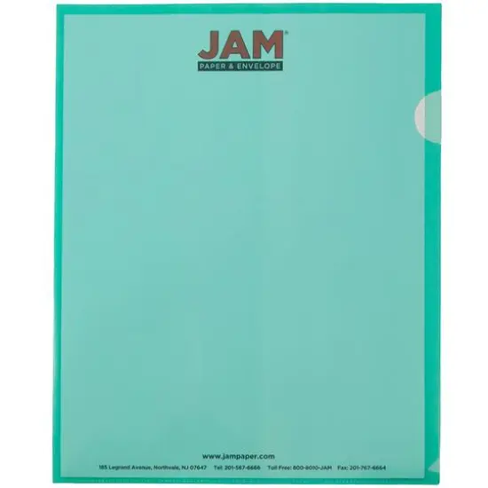 JAM Paper 9" x 11.5" Plastic Sleeve Page Protectors, 12ct. Green {4}