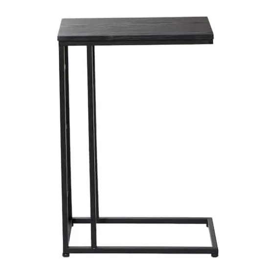 26" Black Metal Contemporary Accent Table {4}