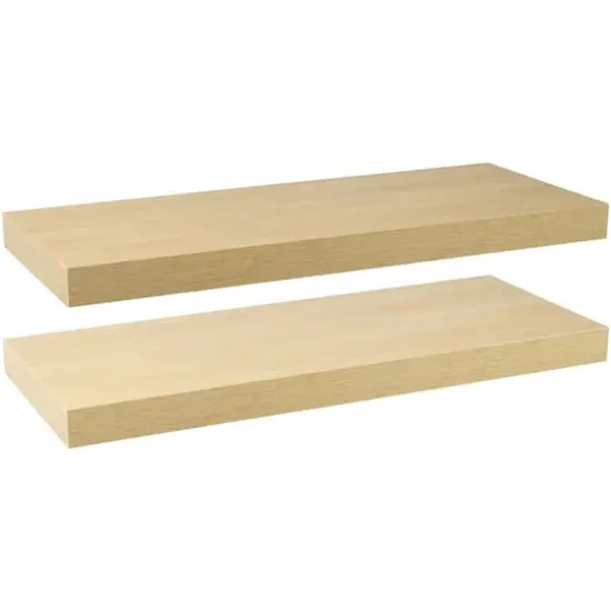 Sorbus 23.7" Extra Long Decorative Floating Shelves, 2ct. Maple Wood {5}