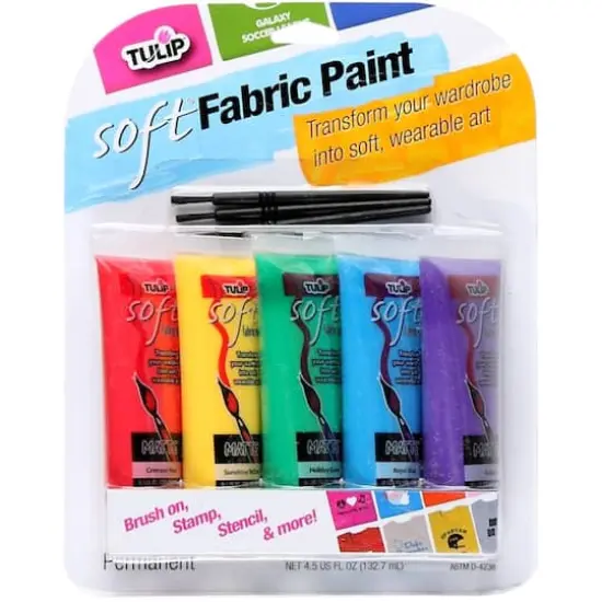 Tulip&reg; Primary Soft&reg; Fabric Paints, 5ct. {1}