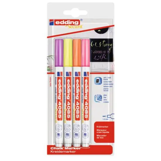 edding&reg; by Securit&reg; Neon 4 Color 4085 Chalk Marker Set {4}