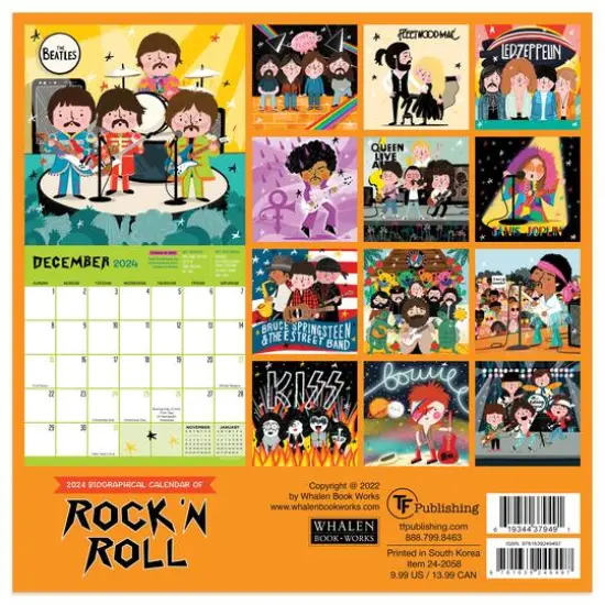 TF Publishing 2024 Rock n Roll Biographies Mini Calendar {3}
