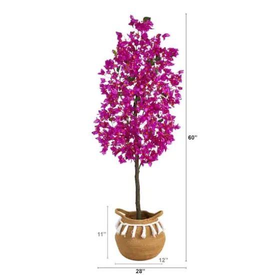 5ft. Artificial Bougainvillea Tree with Basket {4}