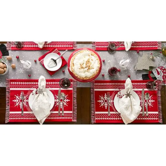 DII&reg; Nordic Snowflake Stripe Jacquard Placemats, 4ct. {9}