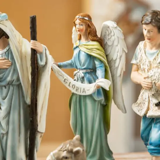 Glitzhome&reg; 12 Piece Deluxe Blue Nativity Figurine Set {6}