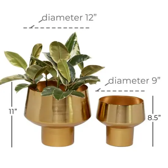 Gold Metal Glam Planter Set {3}
