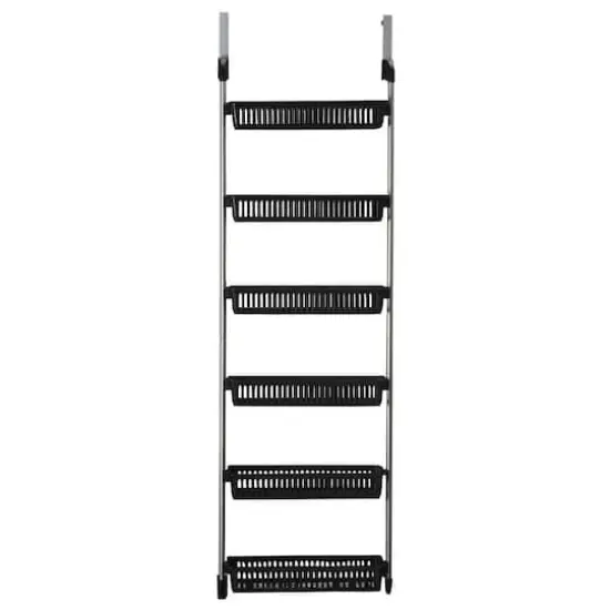 Household Essentials Over the Door Storage Rack Black {8}