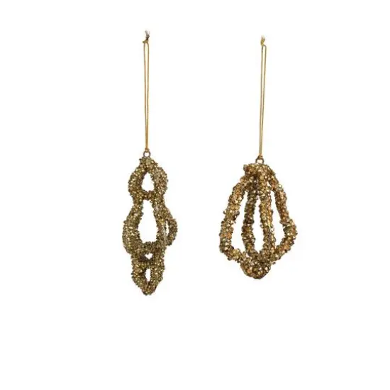 Hello Honey&reg; Gold Glitter Glass Bead Ornaments Set {1}
