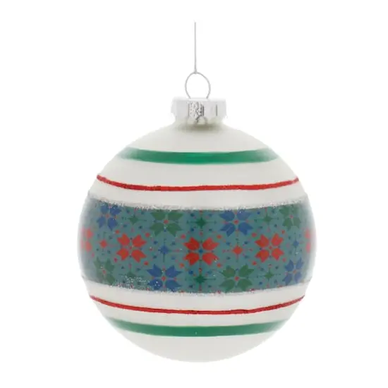 4" Stripe Patterened Glass Ball Ornaments, 6ct. {3}
