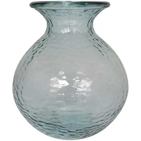 13" Clear Recycled Glass Vase {9}