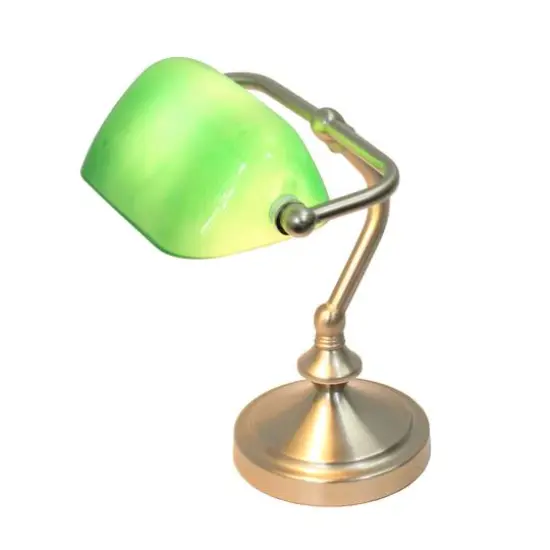 Simple Designs 9" Traditional Banker's Lamp with Glass Shade Green {8}