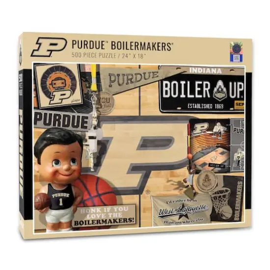 College Team Retro Series 500 Piece Puzzle Purdue Boilermakers Basketball {1}