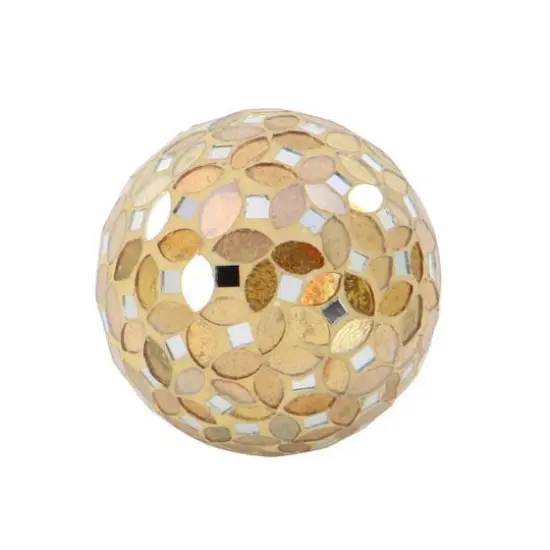 4" Glam Gold & White Plastic Orb Vase Fillers, 4ct. {3}