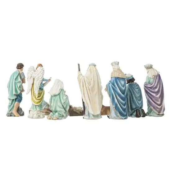 Glitzhome&reg; 12 Piece Deluxe Blue Nativity Figurine Set {8}