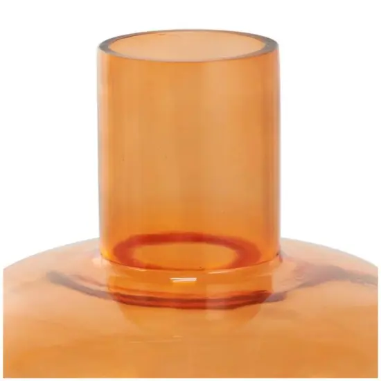 Orange Glass Rounded Vase Set {9}