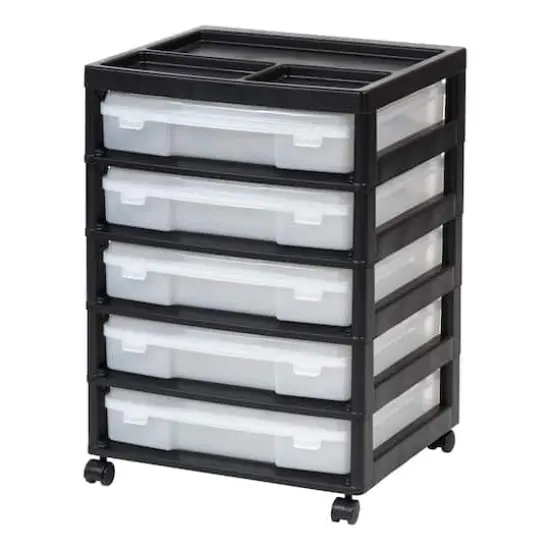 IRIS Black 5-Case Scrapbook Cart {1}