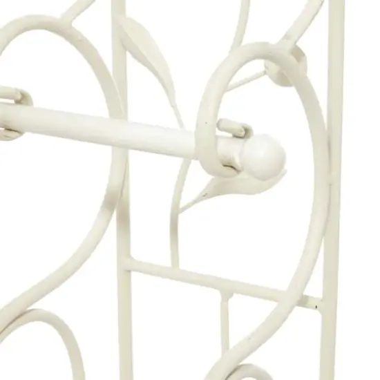 24" Cream Iron Traditional Toilet Paper Towel Holder {5}