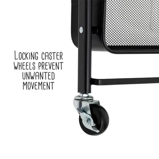 Honey Can Do Black 3-Tier Folding Cart with Wheels {14}