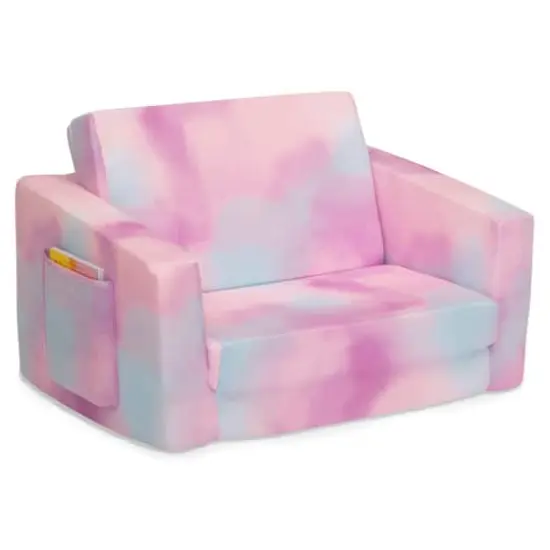 Delta Children Pink Tie Dye Cozee Flip Out 2-in-1 Convertible Chair to Lounger {4}