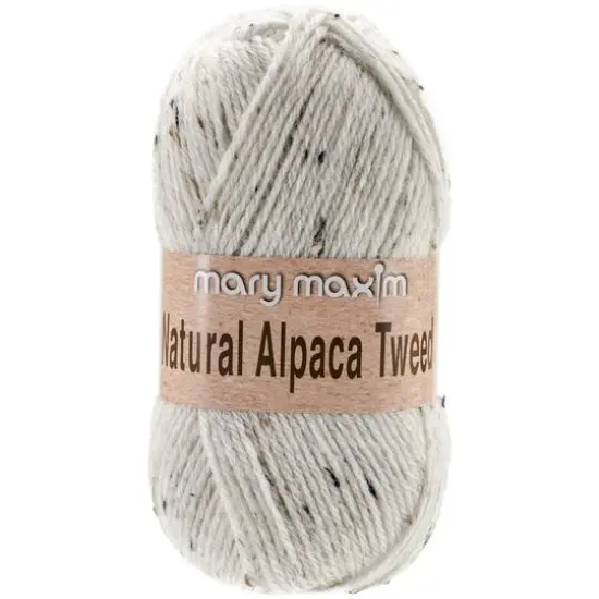 Mary Maxim Natural Alpaca Tweed Yarn Raw Cotton {1}