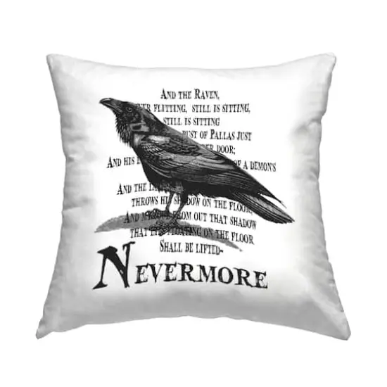 Stupell Industries Nevermore Raven Spooky Halloween Throw Pillow {1}
